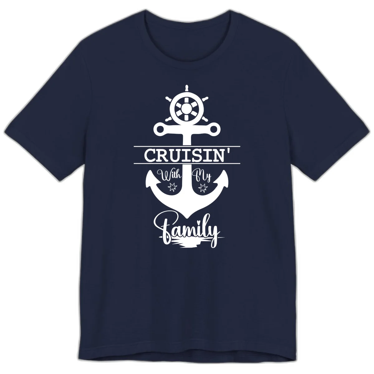 Cruisin' With My Family Anchor Premium T-Shirt in Navy
