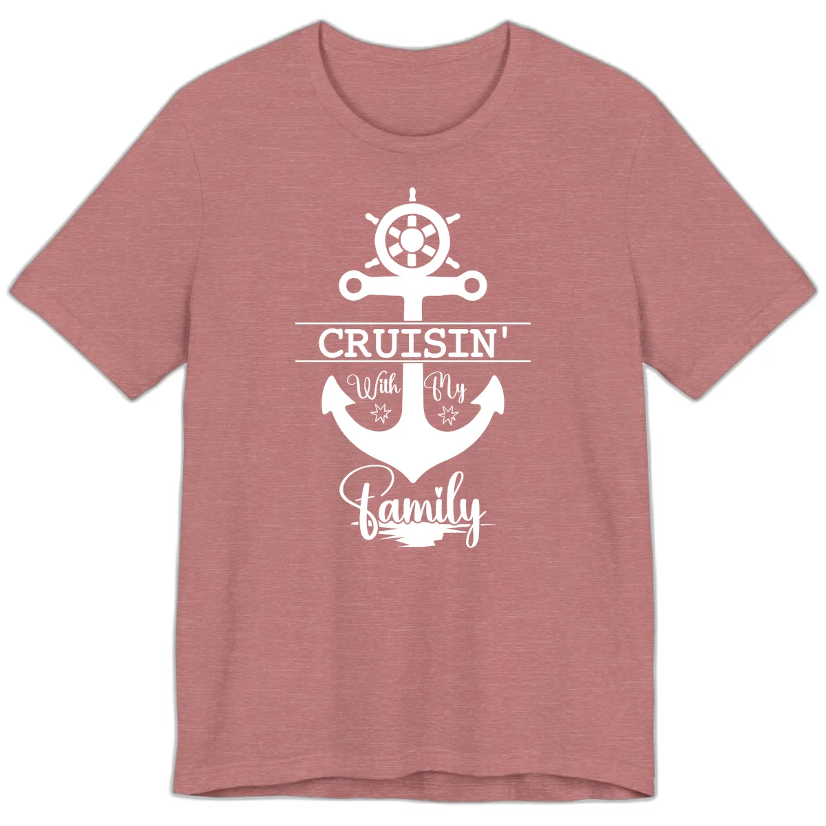 Cruisin' With My Family Anchor Premium T-Shirt in Heather Mauve