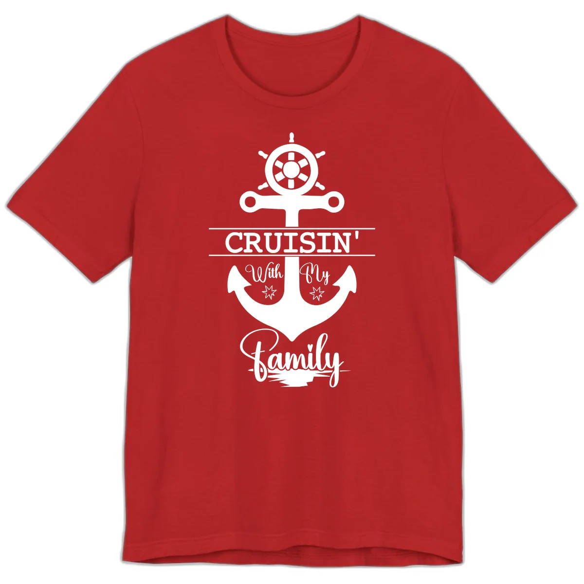 Cruisin' With My Family Anchor Premium T-Shirt in Red