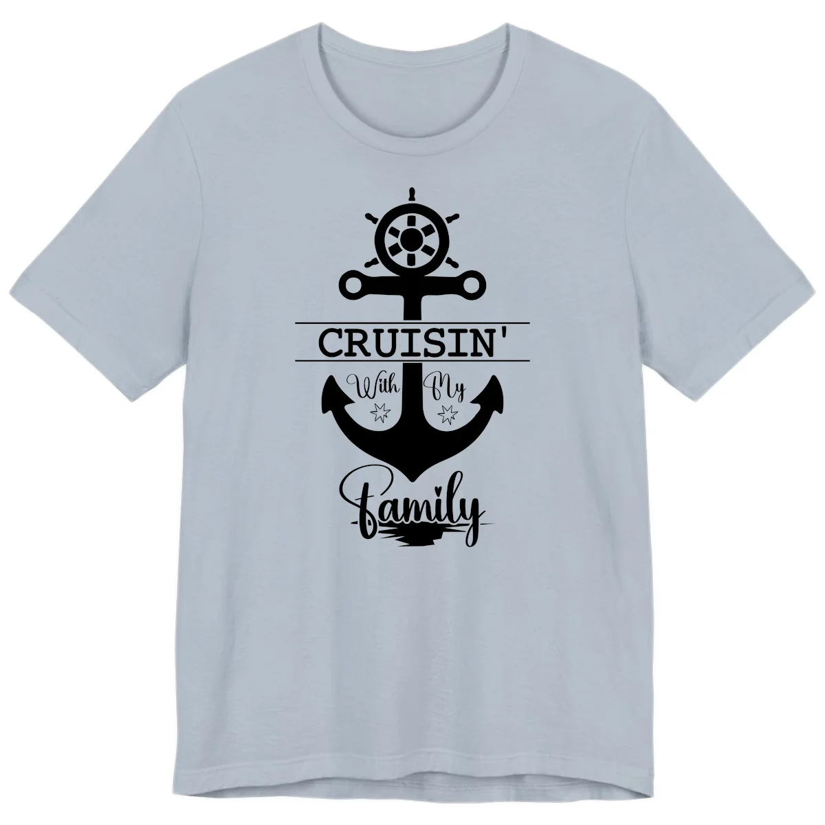 Cruisin' With My Family Anchor Premium T-Shirt in Light Blue