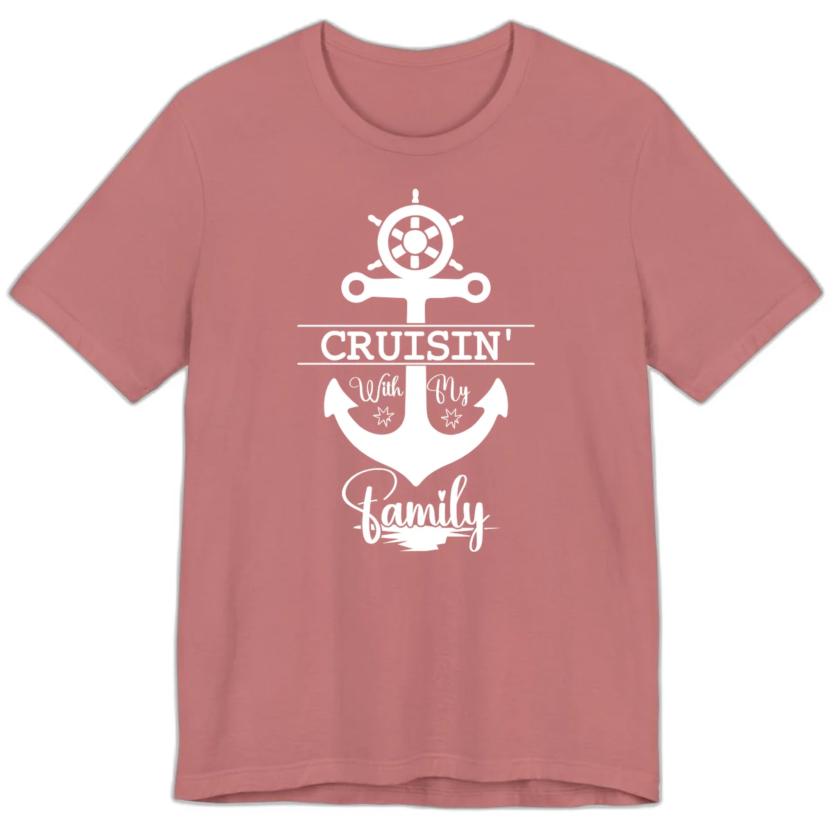 Cruisin' With My Family Anchor Premium T-Shirt in Mauve