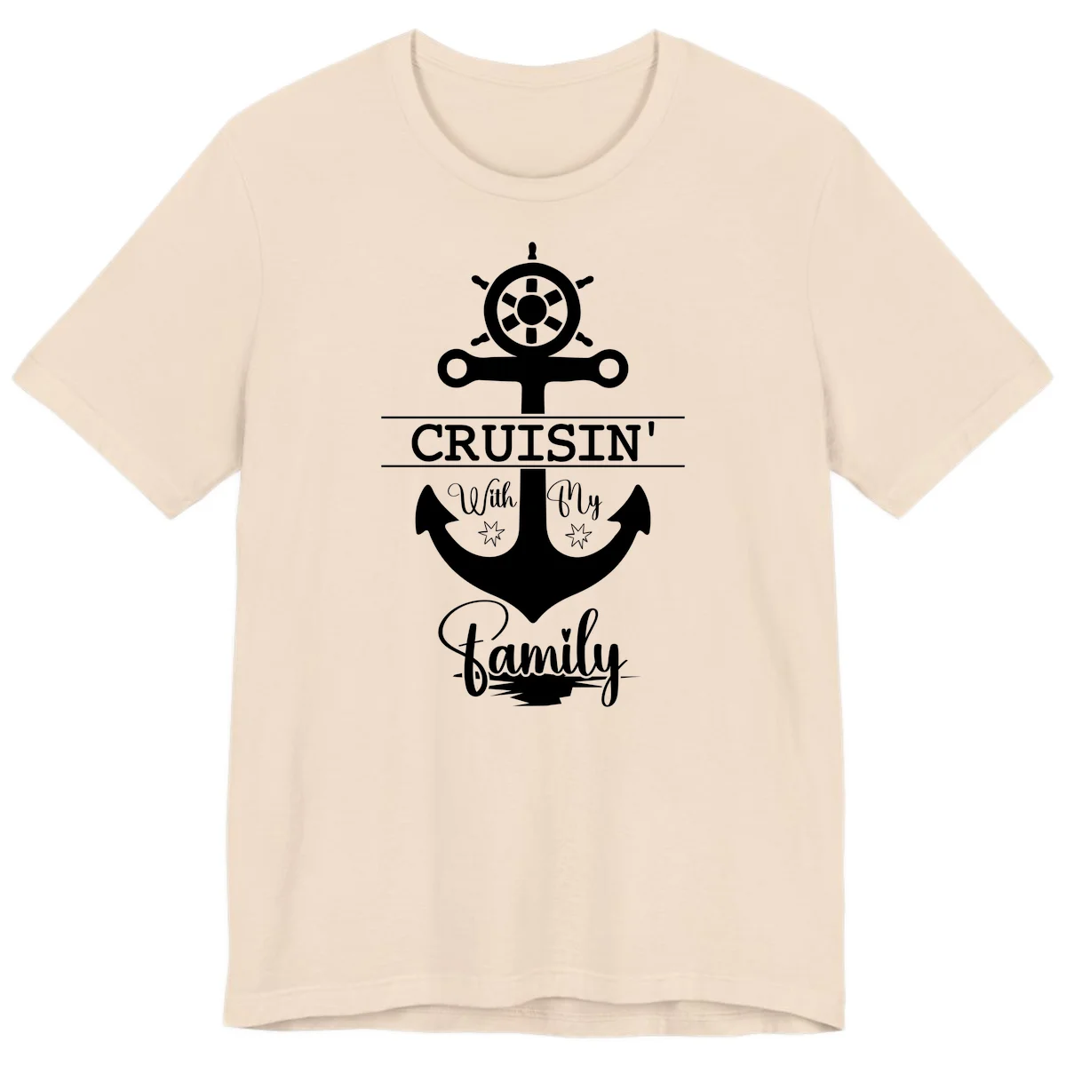 Cruisin' With My Family Anchor Premium T-Shirt in Soft Cream