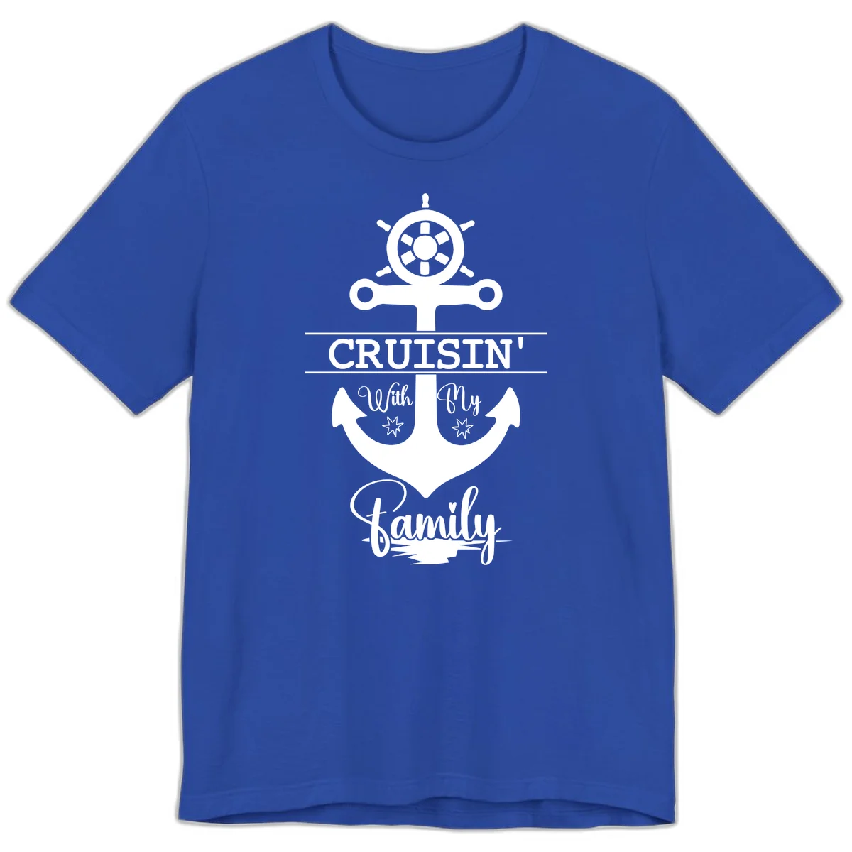 Cruisin' With My Family Anchor Premium T-Shirt in True Royal