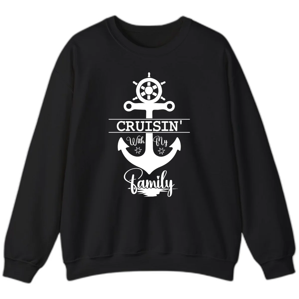 Cruisin' With My Family Anchor Sweatshirt in Black