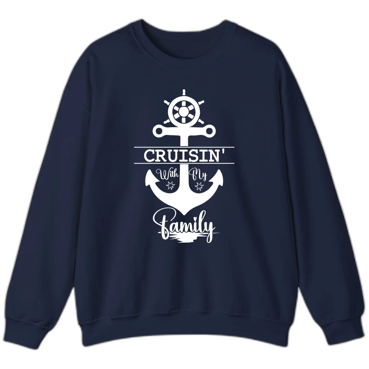 Cruisin' With My Family Anchor Sweatshirt in Navy