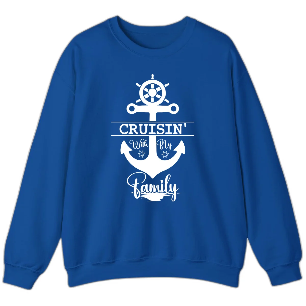 Cruisin' With My Family Anchor Sweatshirt in Royal