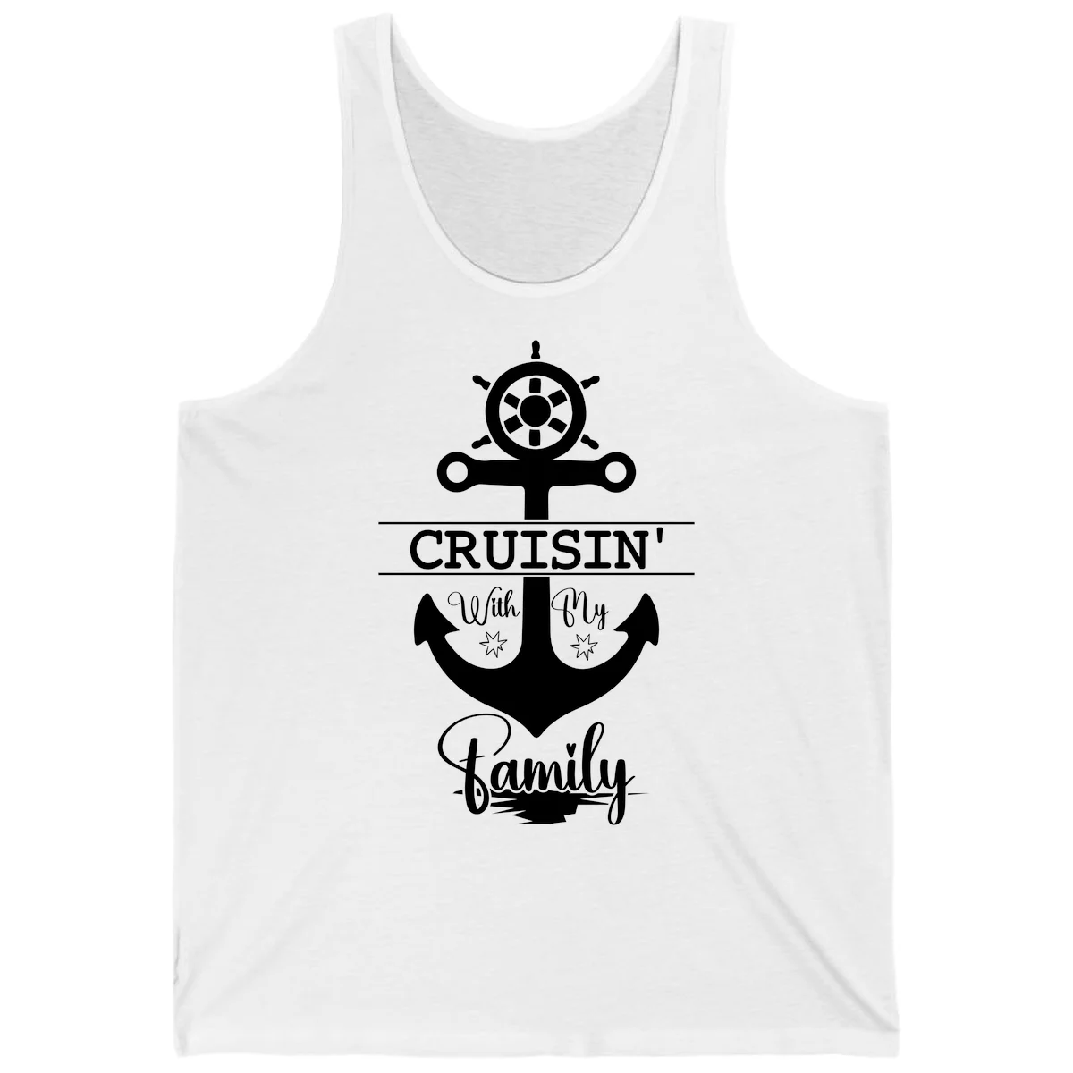 Cruisin' With My Family Anchor Tank in White