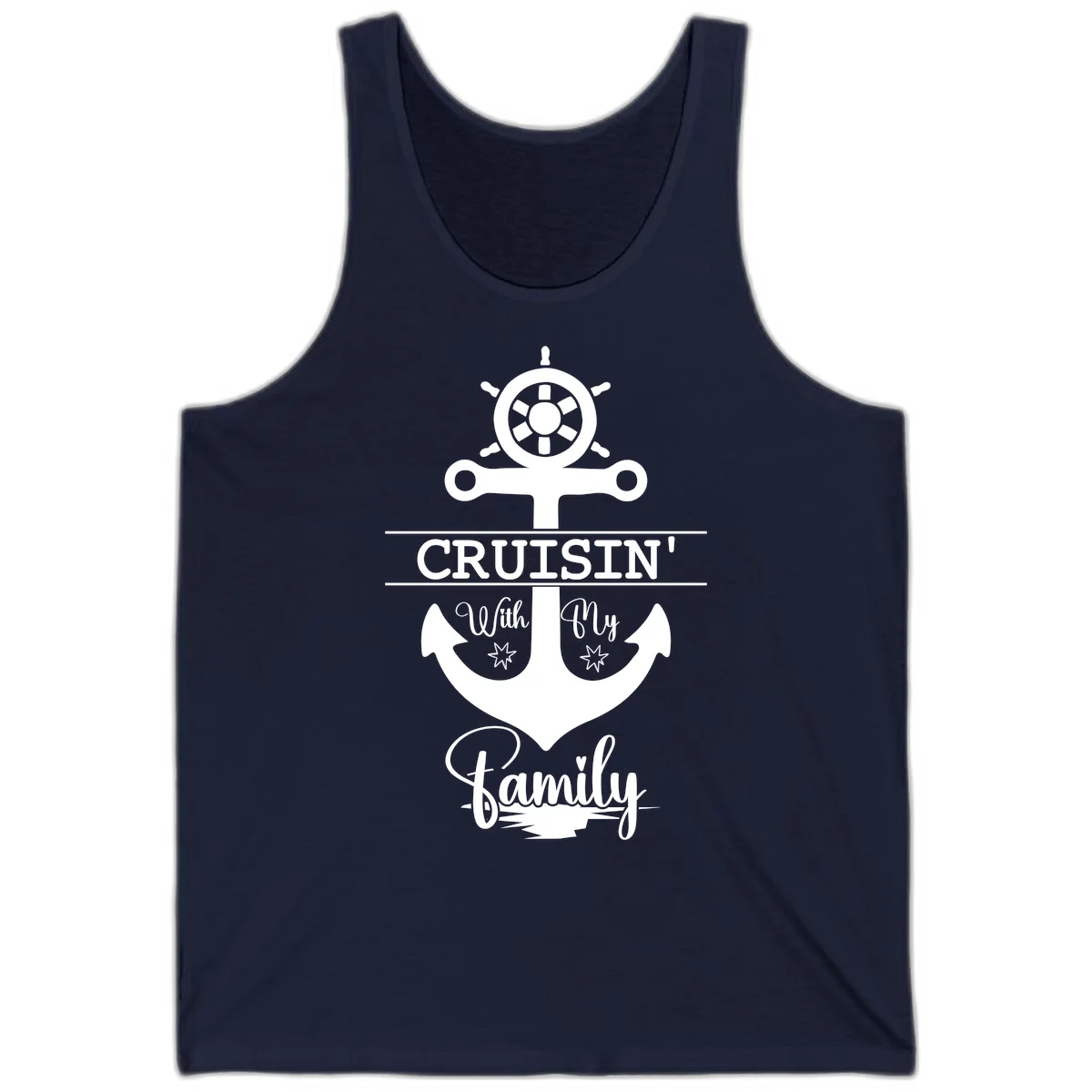 Cruisin' With My Family Anchor Tank in Navy