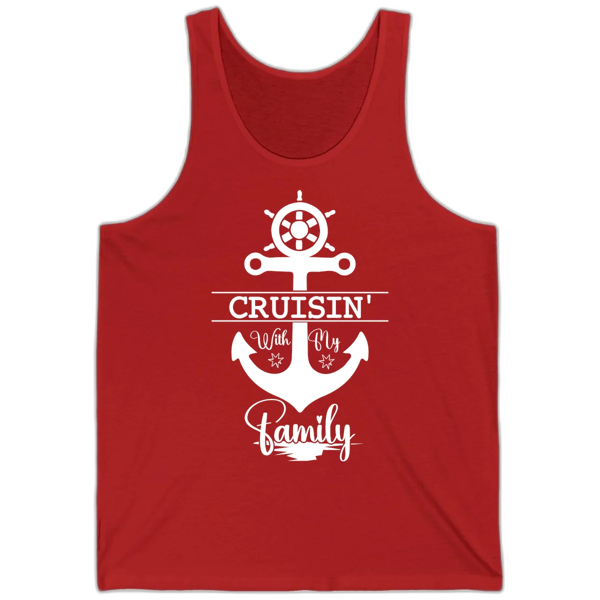 Cruisin' With My Family Anchor Tank in Red