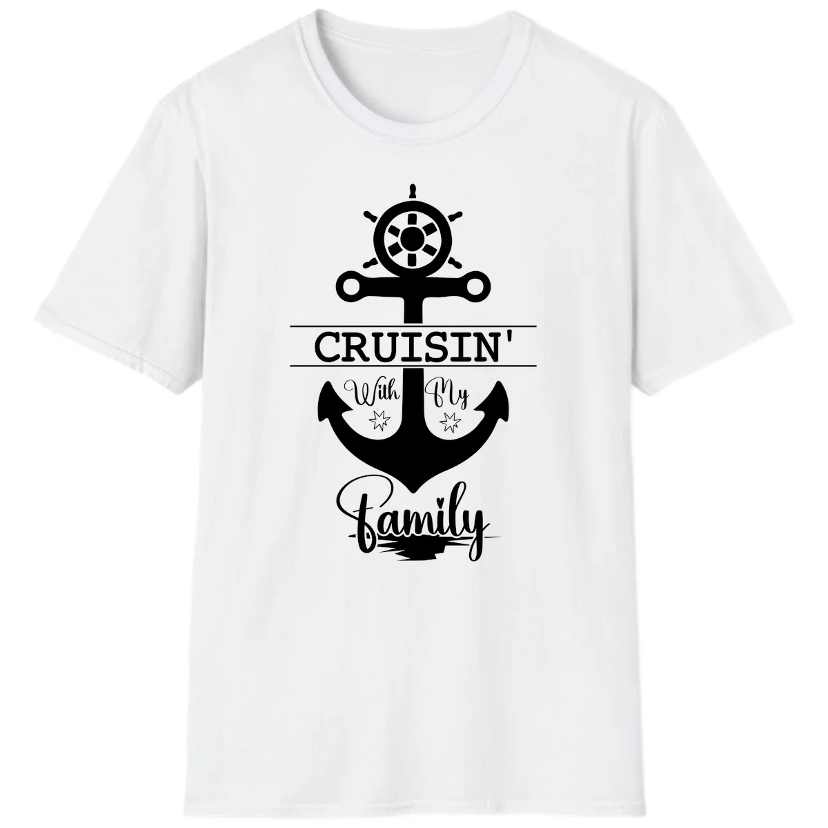 Cruisin' With My Family Anchor T-Shirt in White