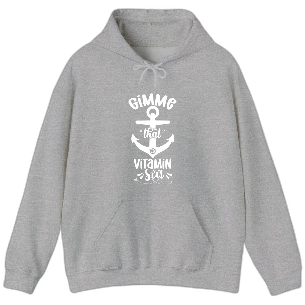 Gimme That Vitamin Sea Anchor Hoodie in Sport Grey