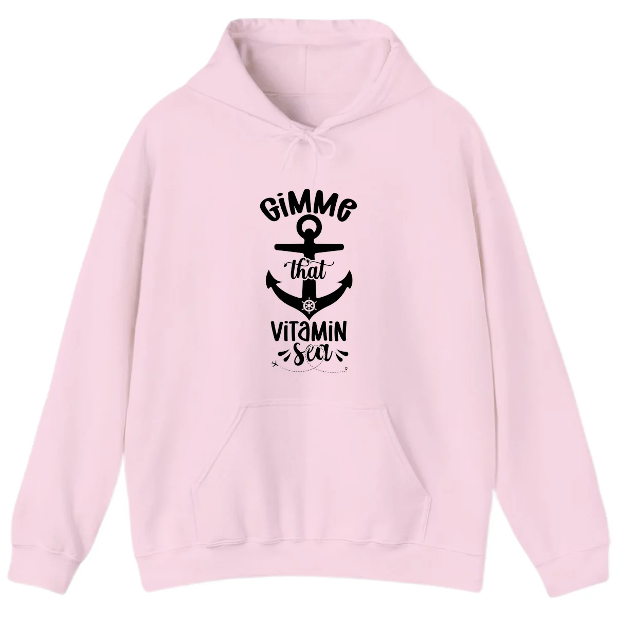 Gimme That Vitamin Sea Anchor Hoodie in Light Pink