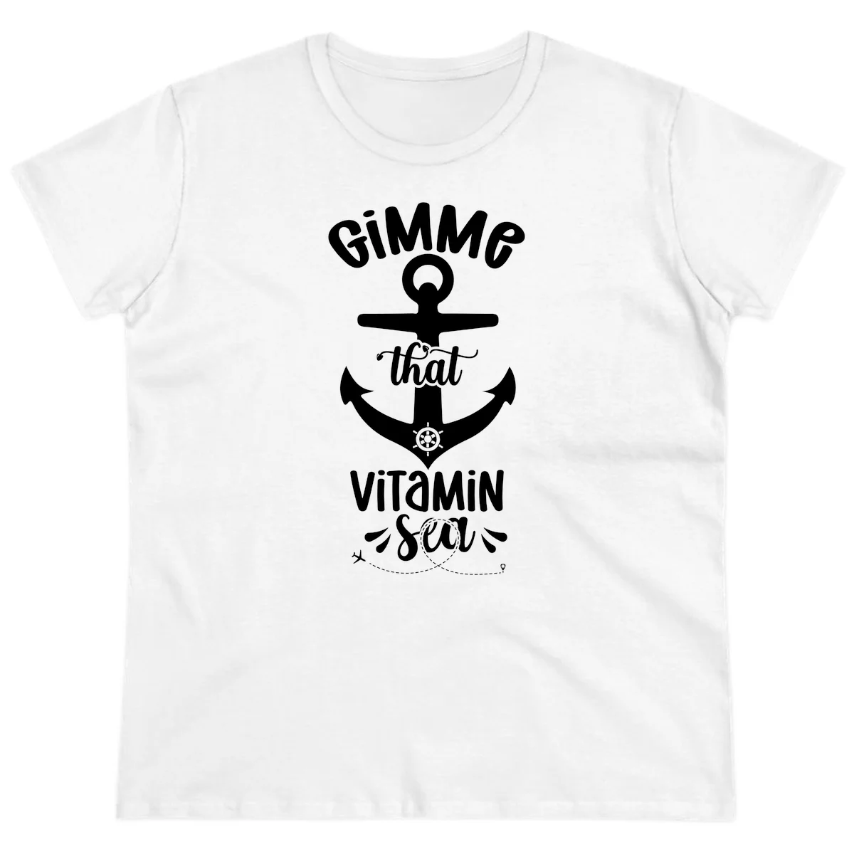 Gimme That Vitamin Sea Anchor Ladies Tee in White
