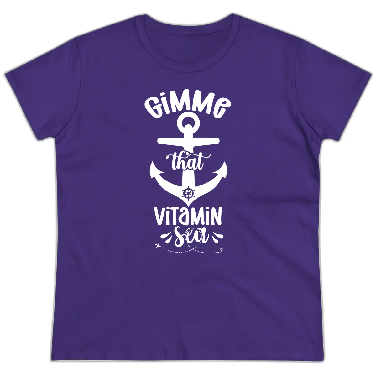 Gimme That Vitamin Sea Anchor Ladies Tee in Purple