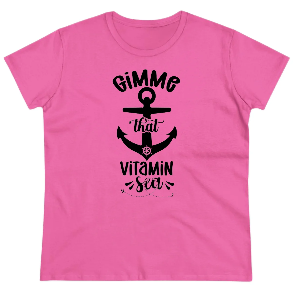 Gimme That Vitamin Sea Anchor Ladies Tee in Azalea