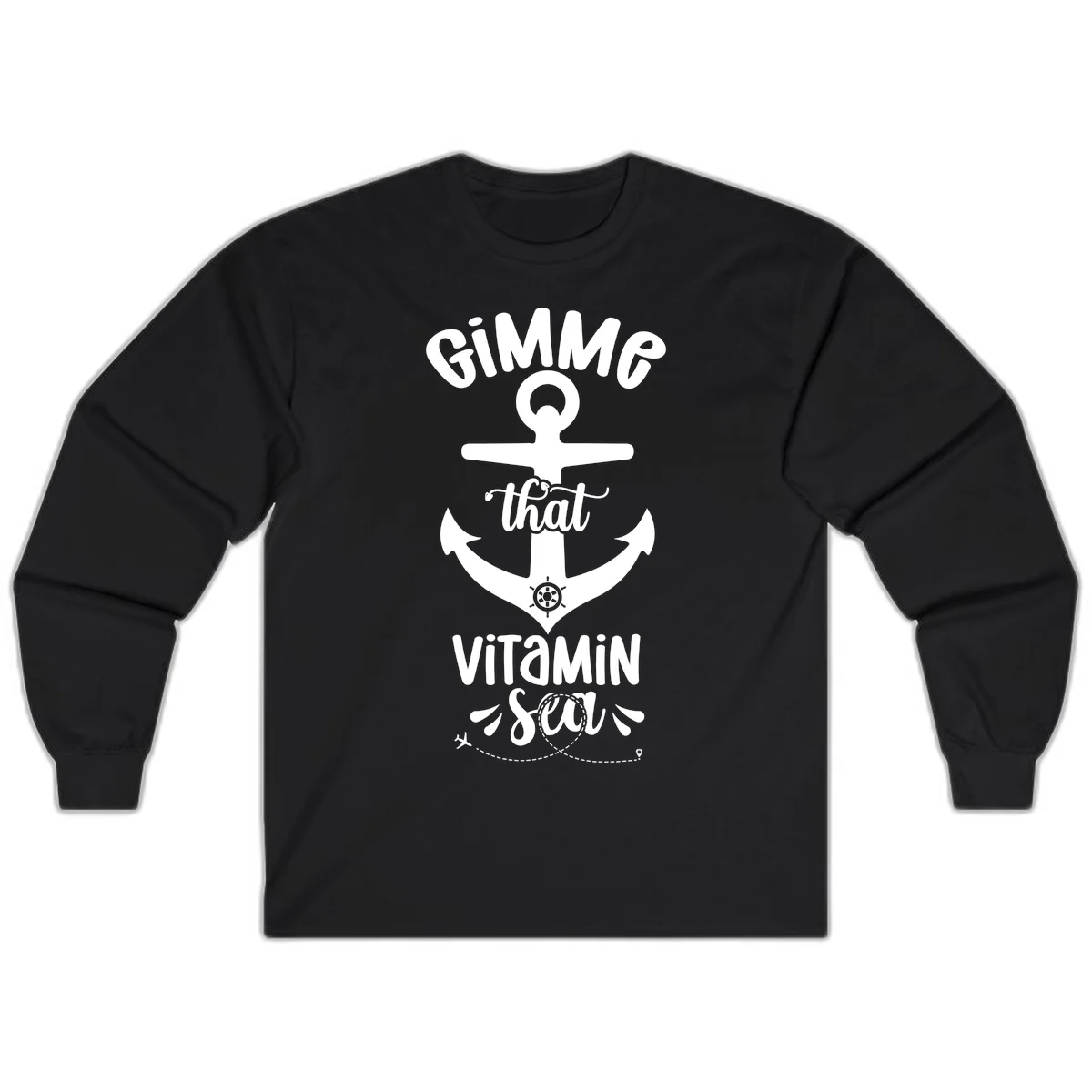 Gimme That Vitamin Sea Anchor Long Sleeve in Black