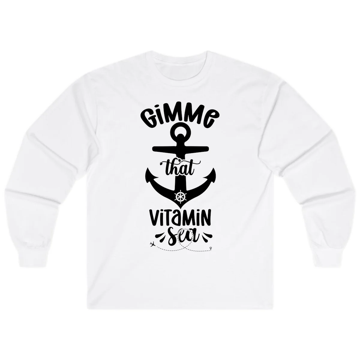 Gimme That Vitamin Sea Anchor Long Sleeve in White