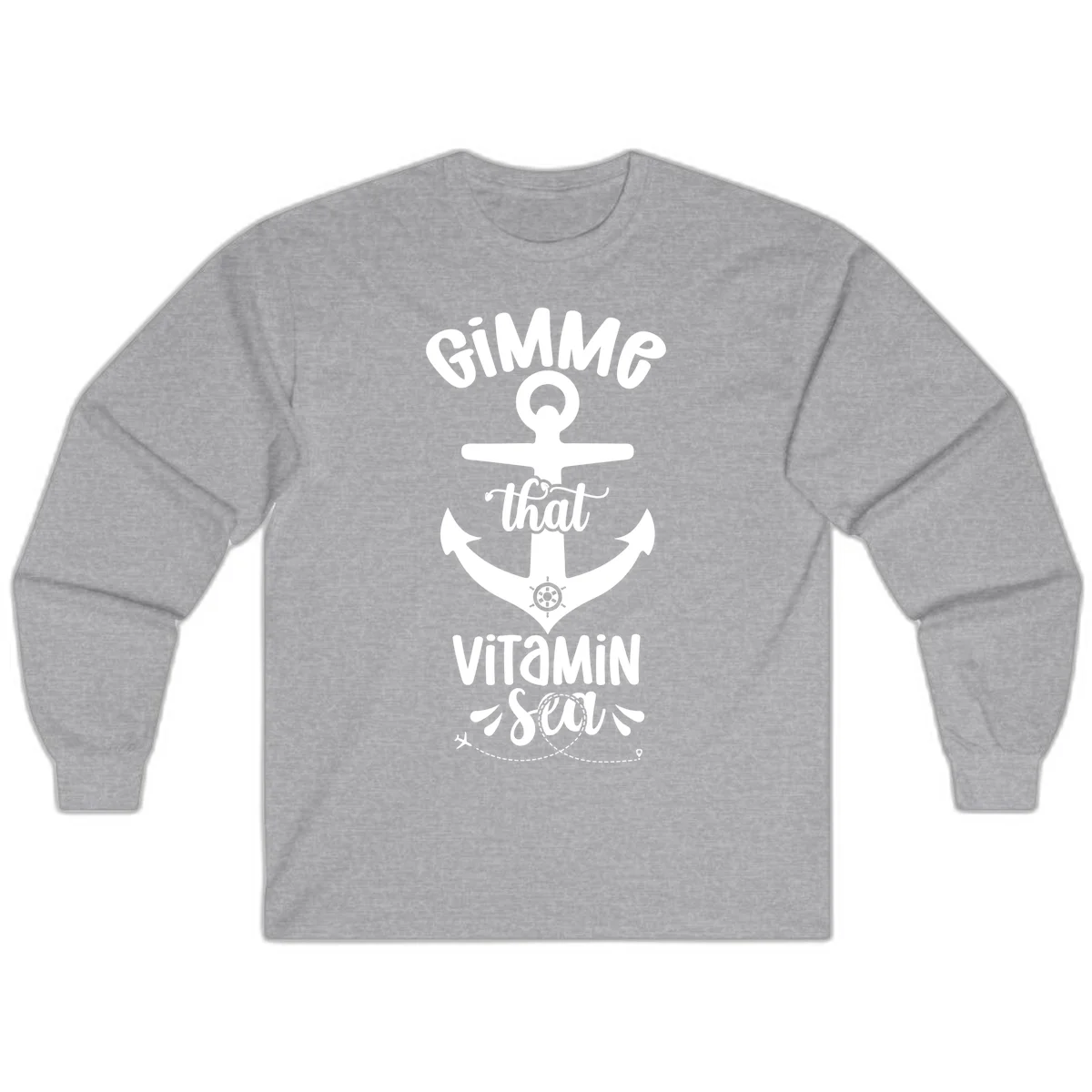 Gimme That Vitamin Sea Anchor Long Sleeve in Sport Grey