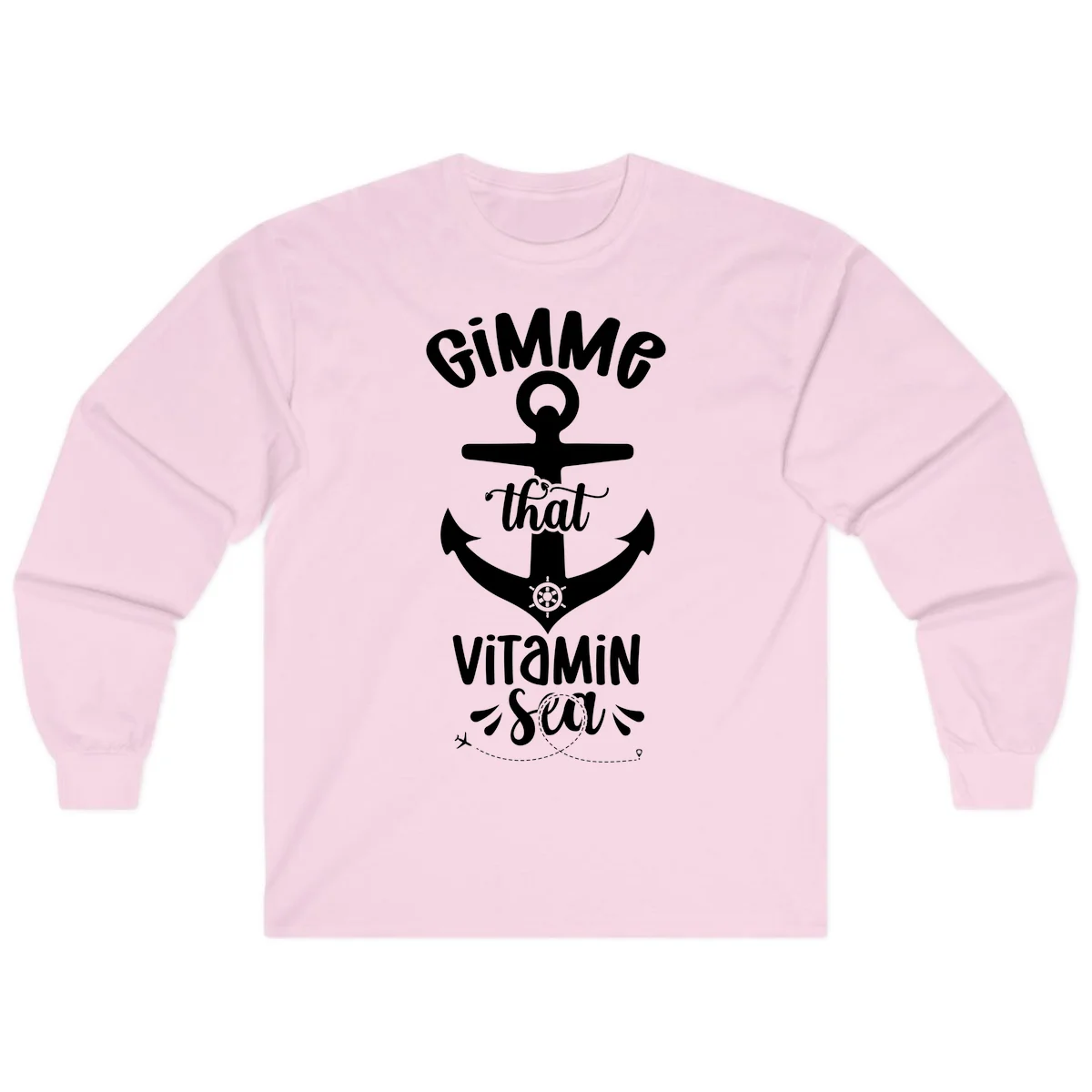 Gimme That Vitamin Sea Anchor Long Sleeve in Light Pink