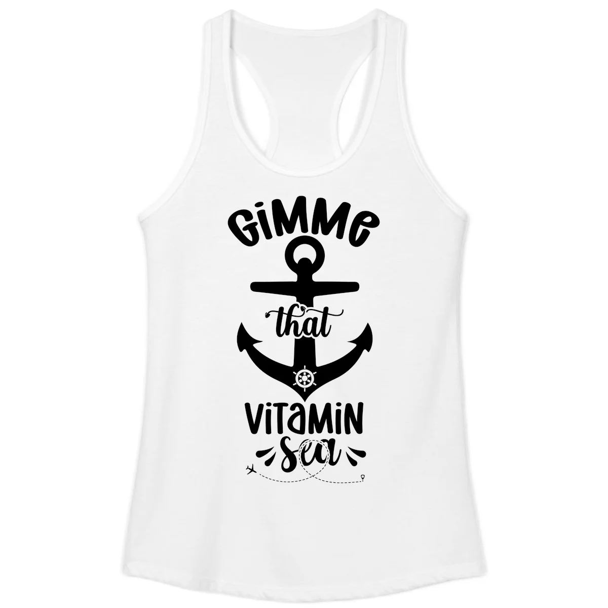 Gimme That Vitamin Sea Anchor Ladies Tank in White