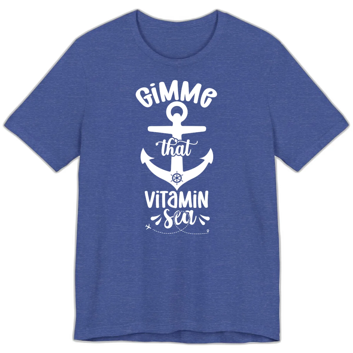Gimme That Vitamin Sea Anchor Premium T-Shirt in Heather True Royal