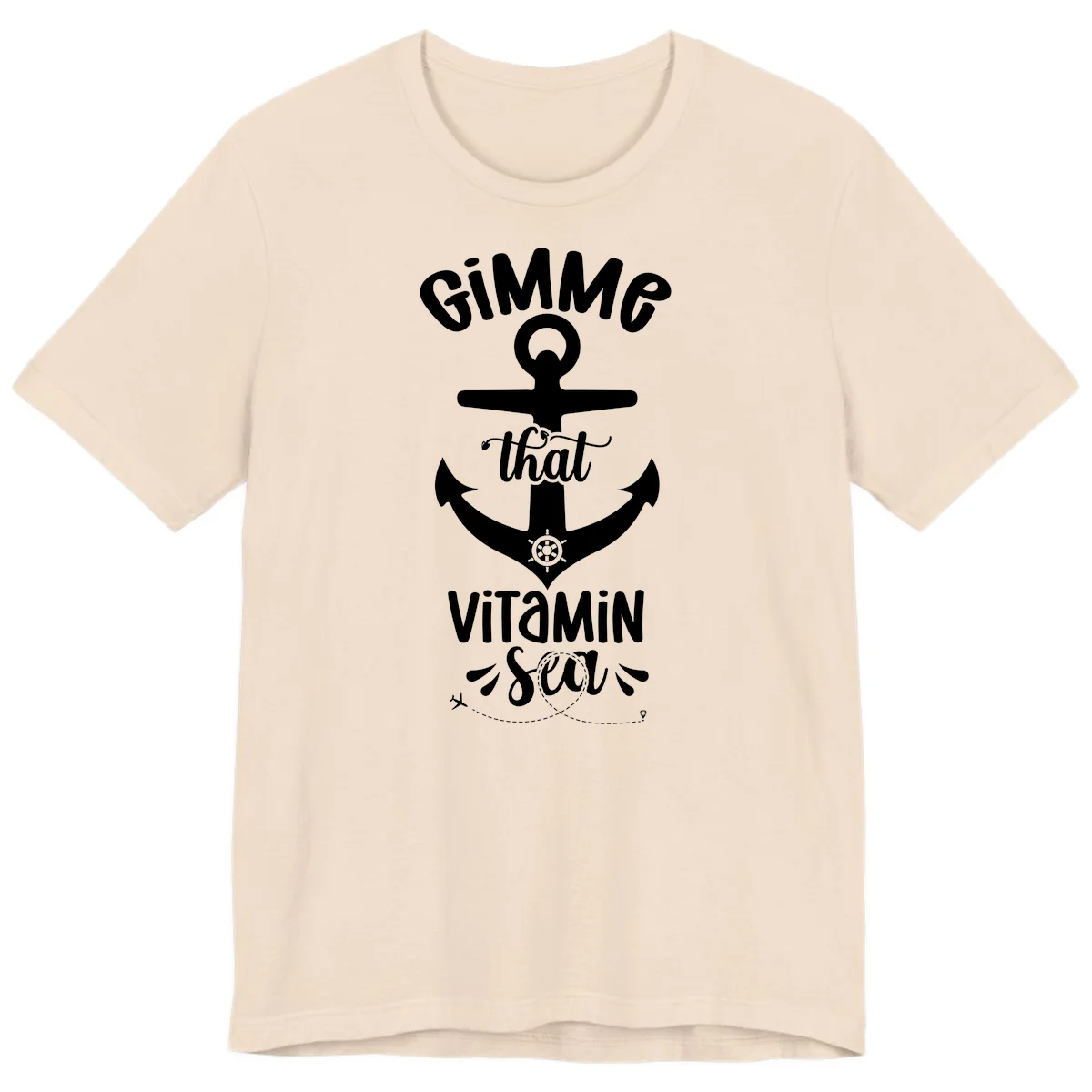 Gimme That Vitamin Sea Anchor Premium T-Shirt in Soft Cream