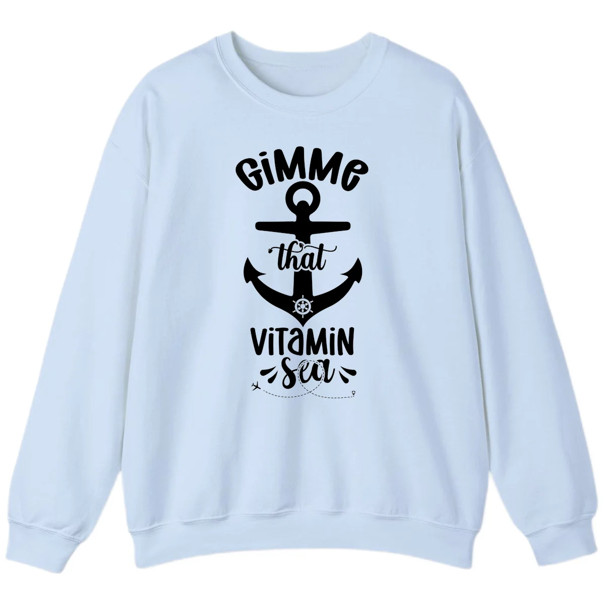Gimme That Vitamin Sea Anchor Sweatshirt in Light Blue