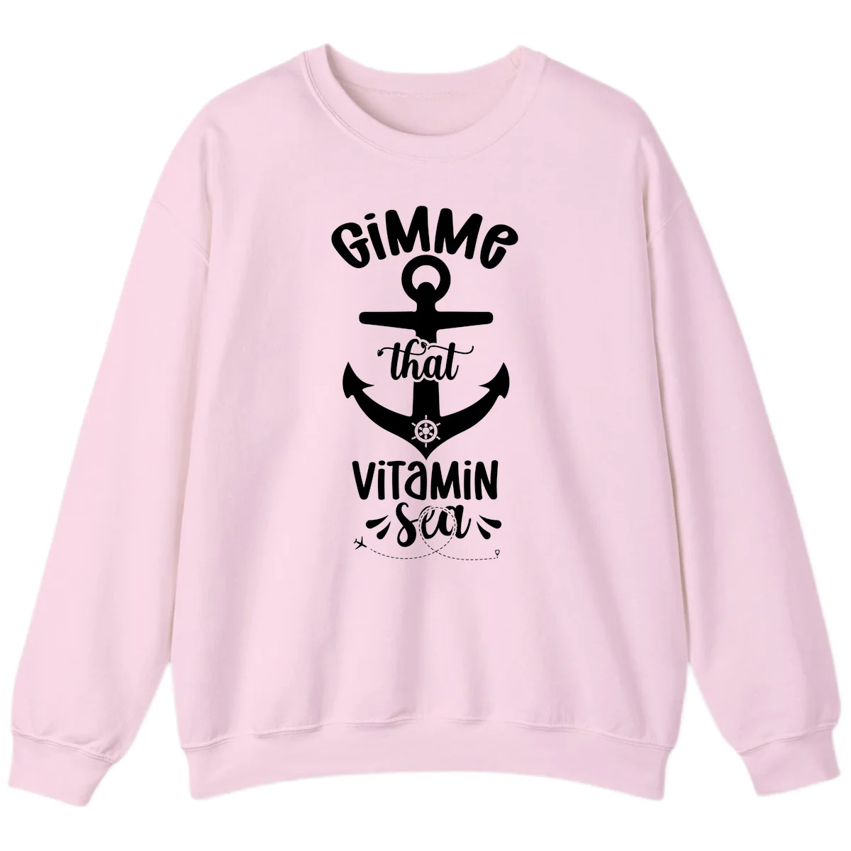 Gimme That Vitamin Sea Anchor Sweatshirt in Light Pink