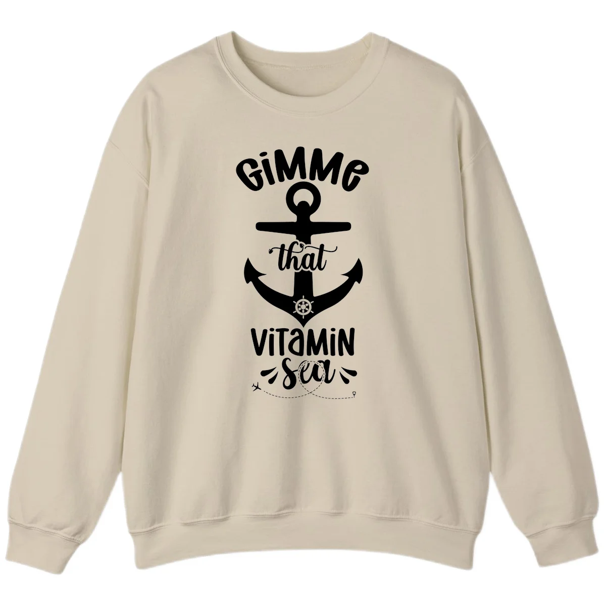 Gimme That Vitamin Sea Anchor Sweatshirt in Sand