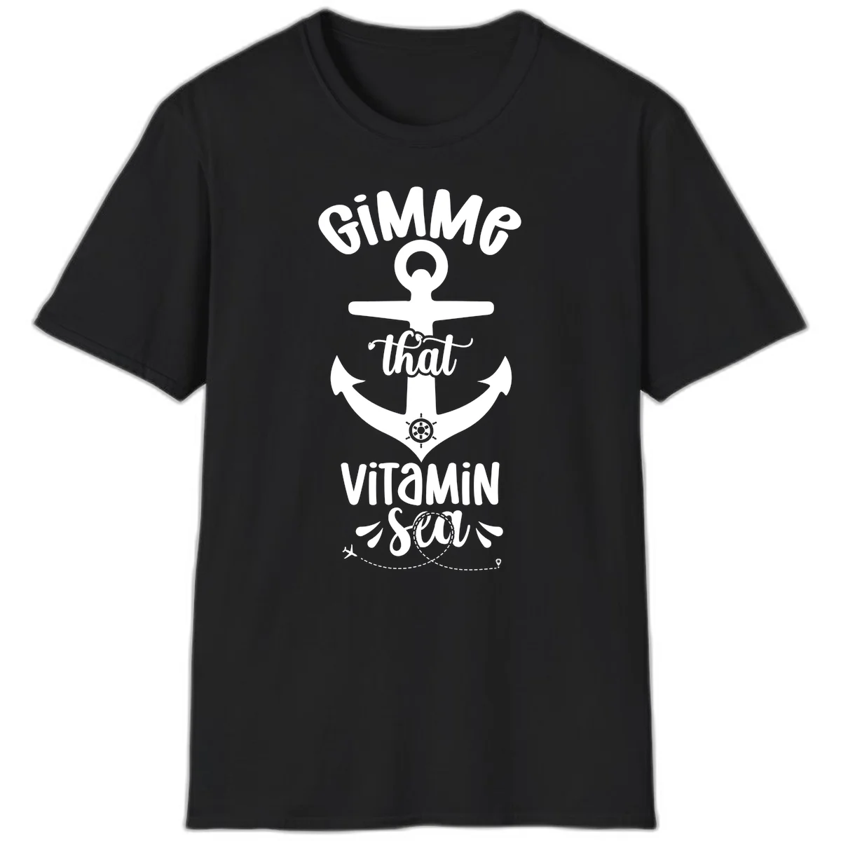 Gimme That Vitamin Sea Anchor T-Shirt in Black