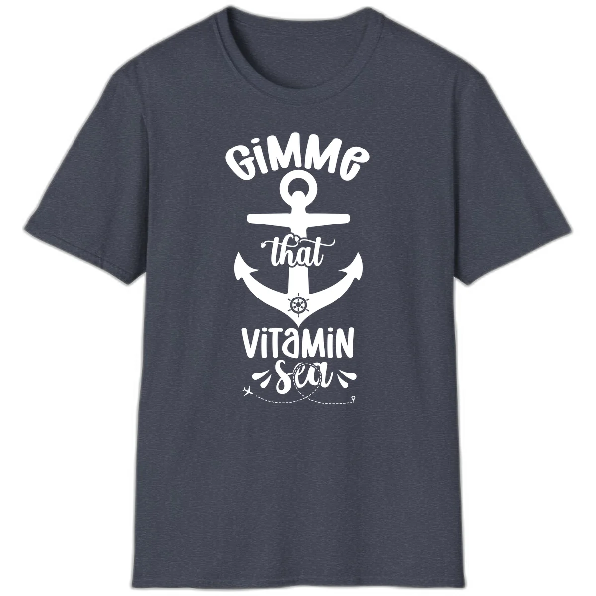 Gimme That Vitamin Sea Anchor T-Shirt in Heather Navy