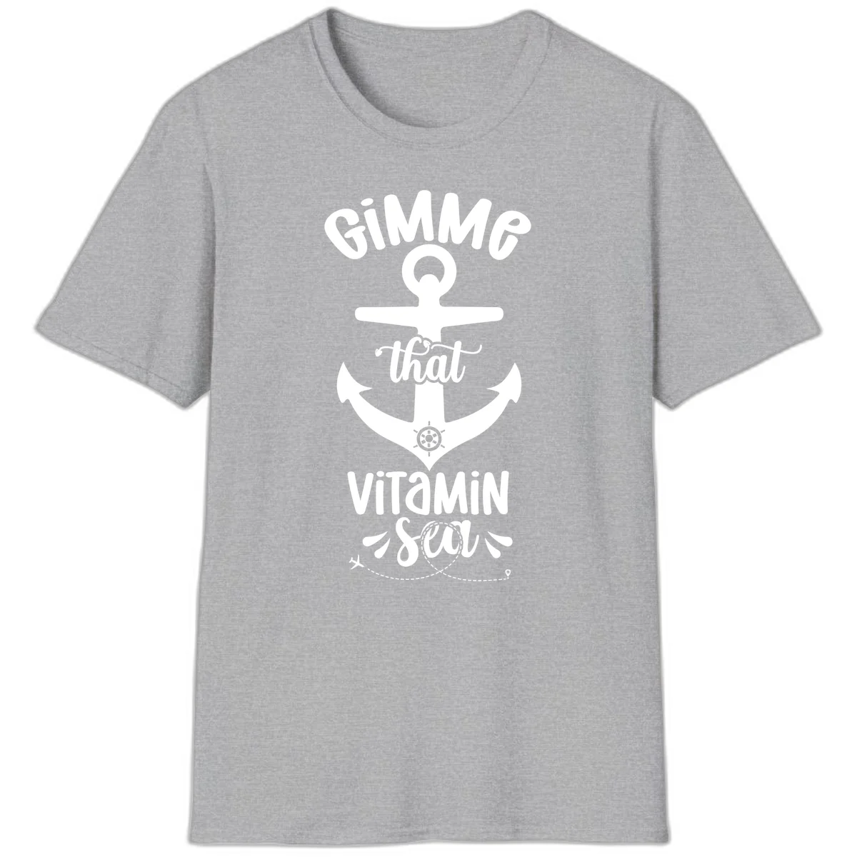 Gimme That Vitamin Sea Anchor T-Shirt in Sport Grey