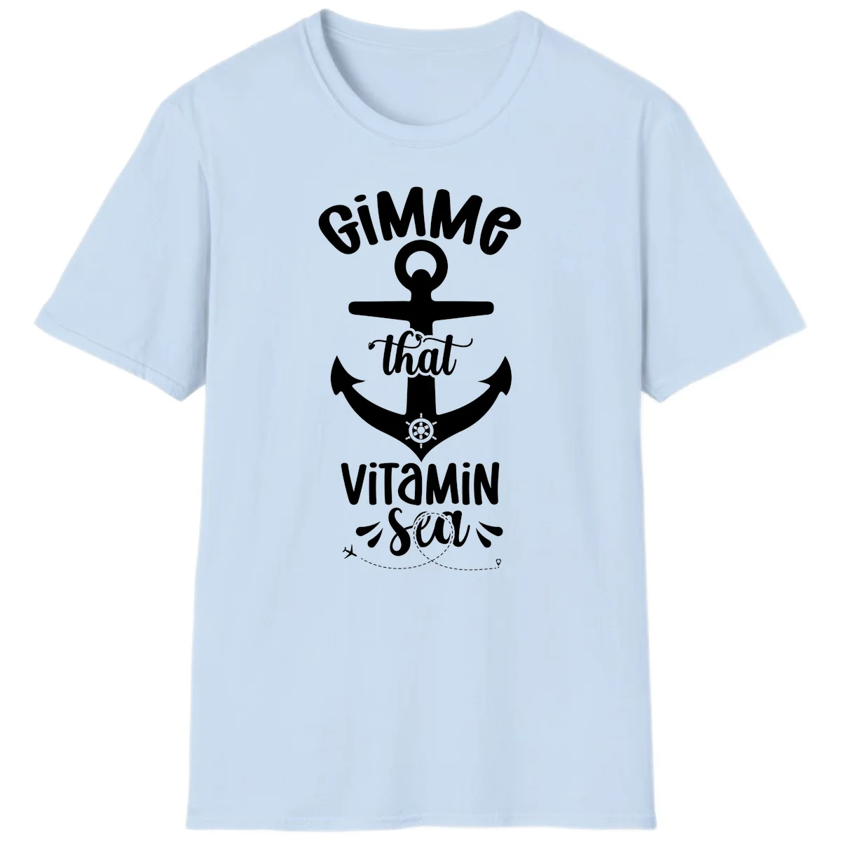 Gimme That Vitamin Sea Anchor T-Shirt in Light Blue