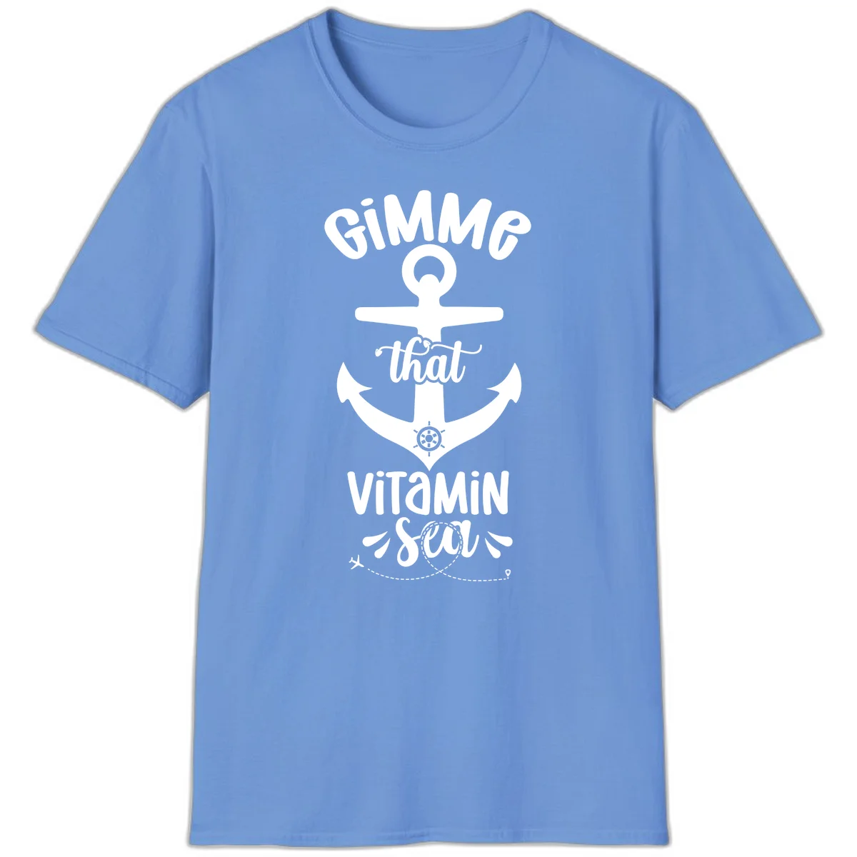 Gimme That Vitamin Sea Anchor T-Shirt in Carolina Blue