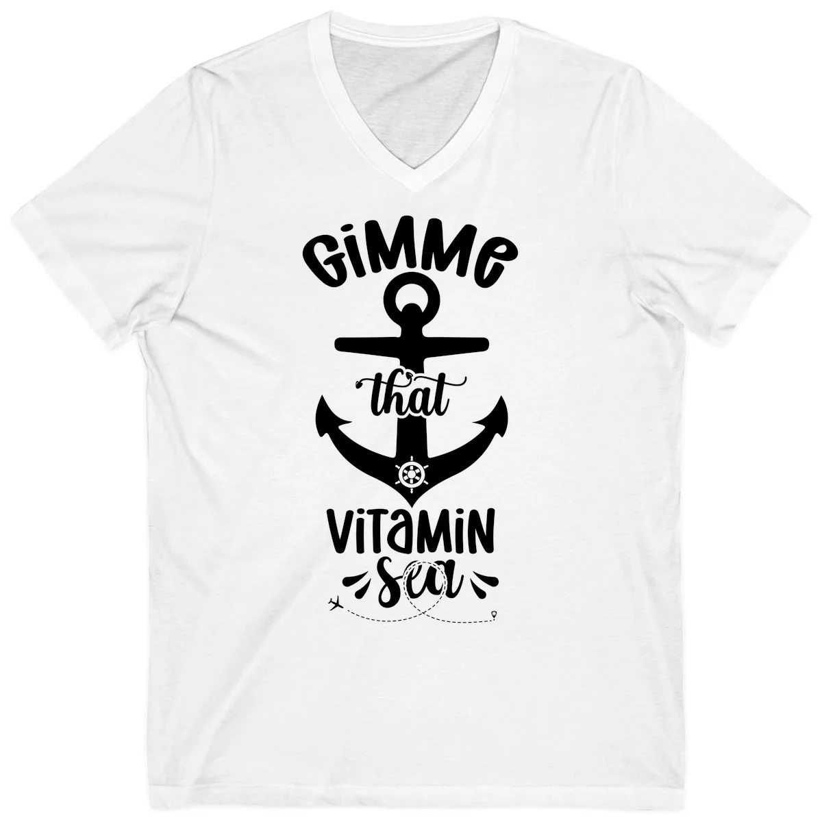 Gimme That Vitamin Sea Anchor V-Neck in White