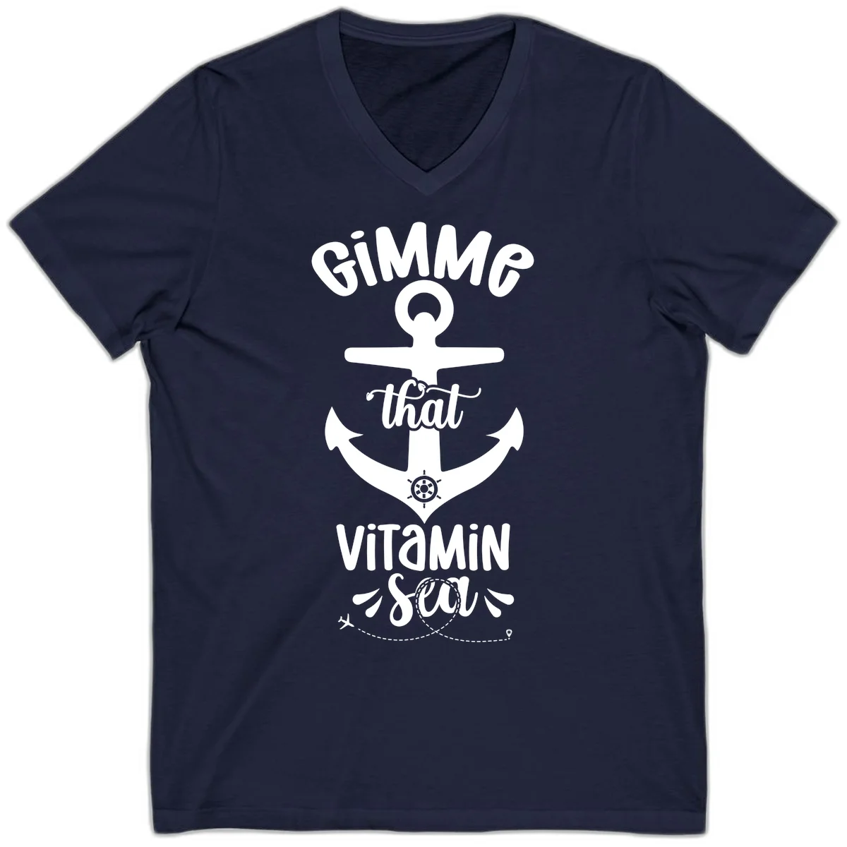 Gimme That Vitamin Sea Anchor V-Neck in Navy