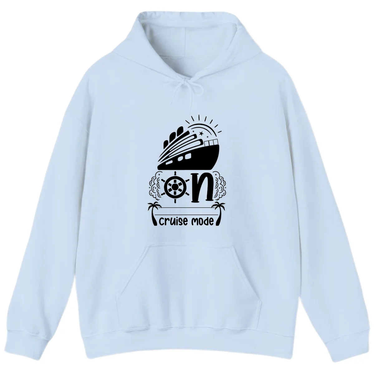 Cruise Mode On Hoodie in Light Blue