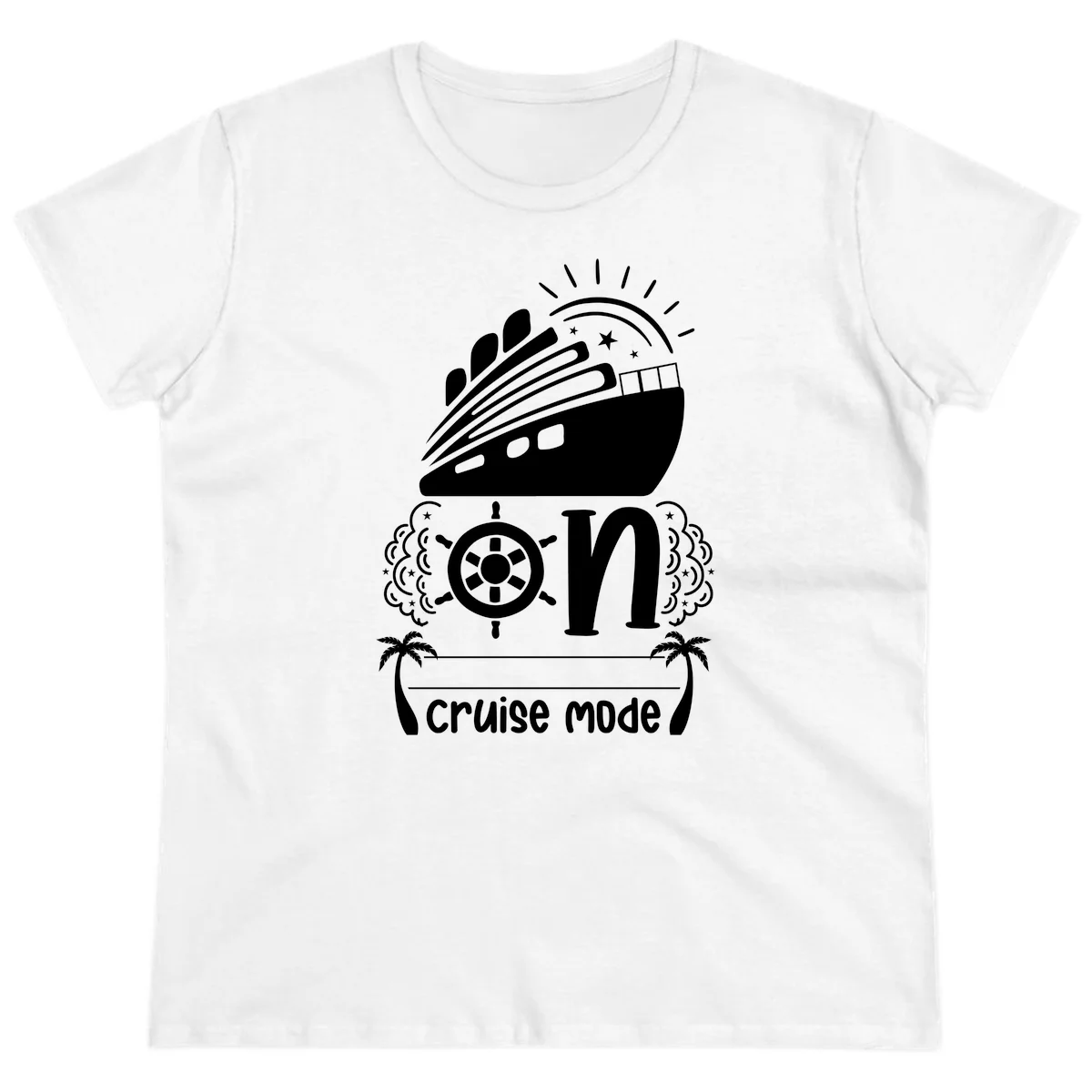 Cruise Mode On Ladies Tee in White