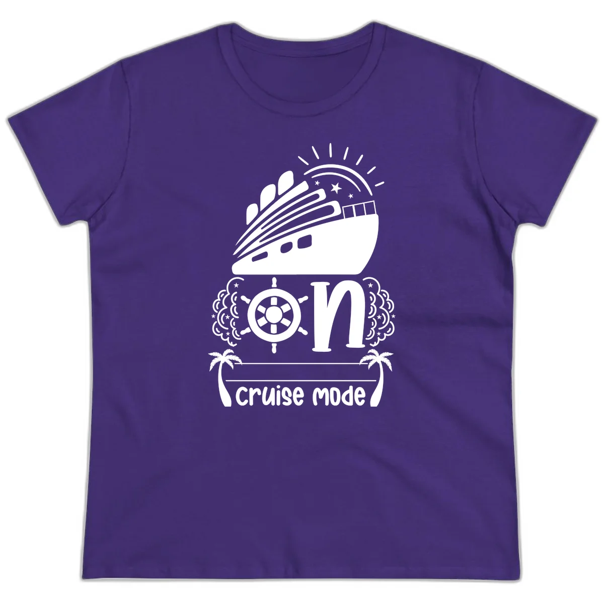 Cruise Mode On Ladies Tee in Purple
