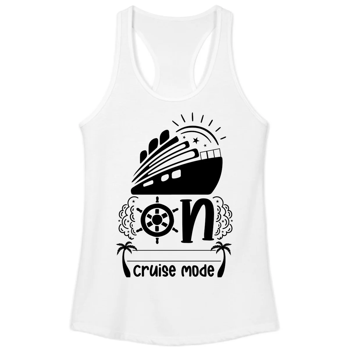 Cruise Mode On Ladies Tank in White