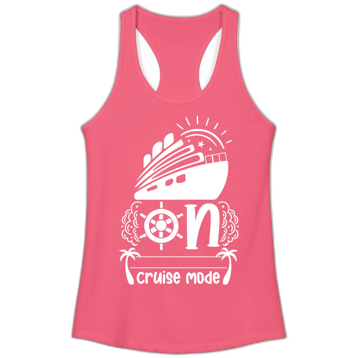Cruise Mode On Ladies Tank in Hot Pink