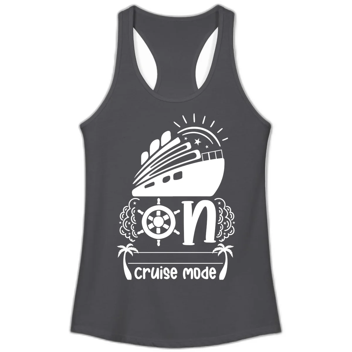 Cruise Mode On Ladies Tank in Solid Dark Gray
