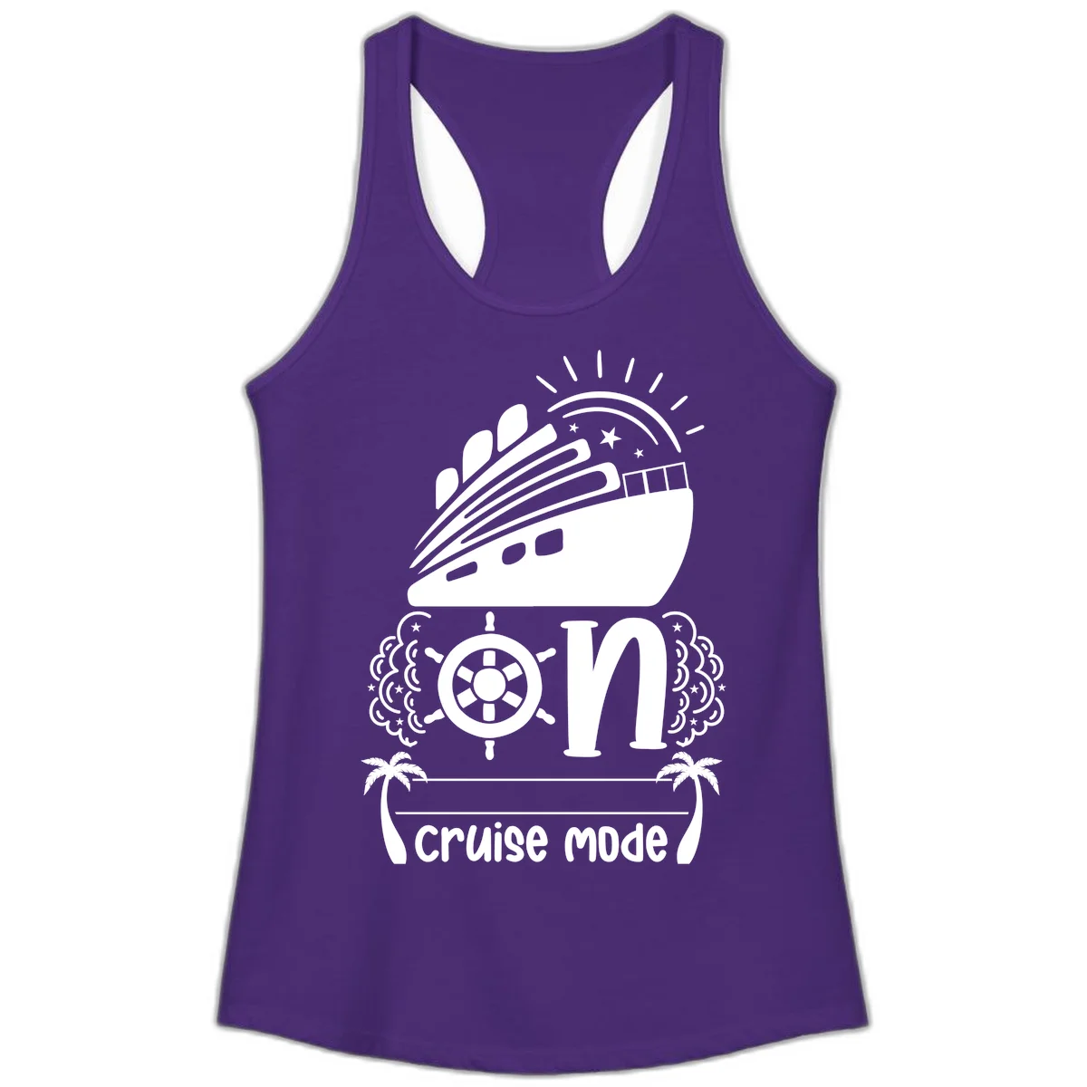 Cruise Mode On Ladies Tank in Solid Purple Rush