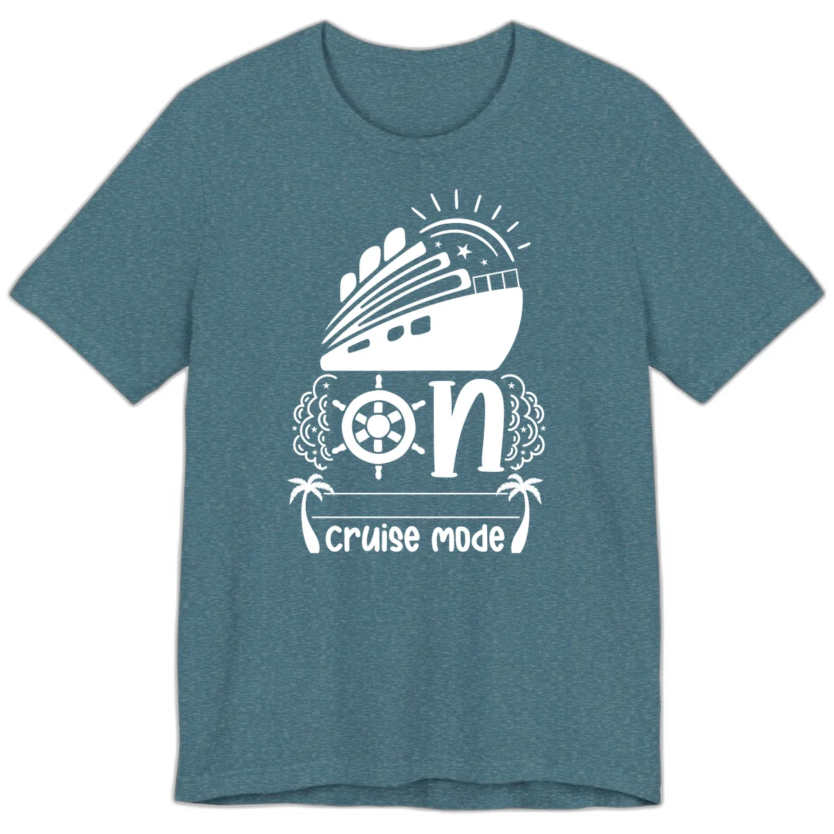 Cruise Mode On Premium T-Shirt in Heather Deep Teal