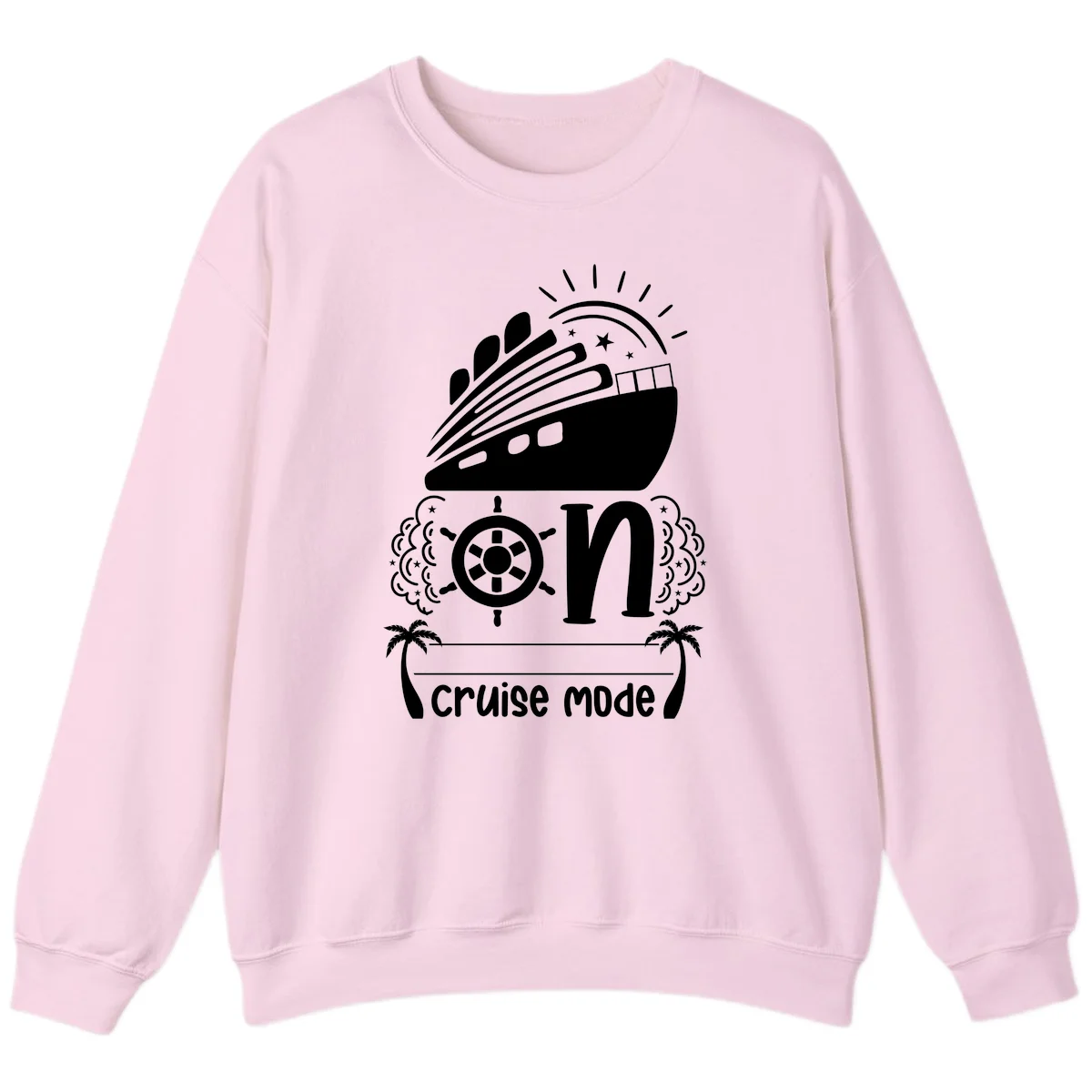 Cruise Mode On Sweatshirt in Light Pink