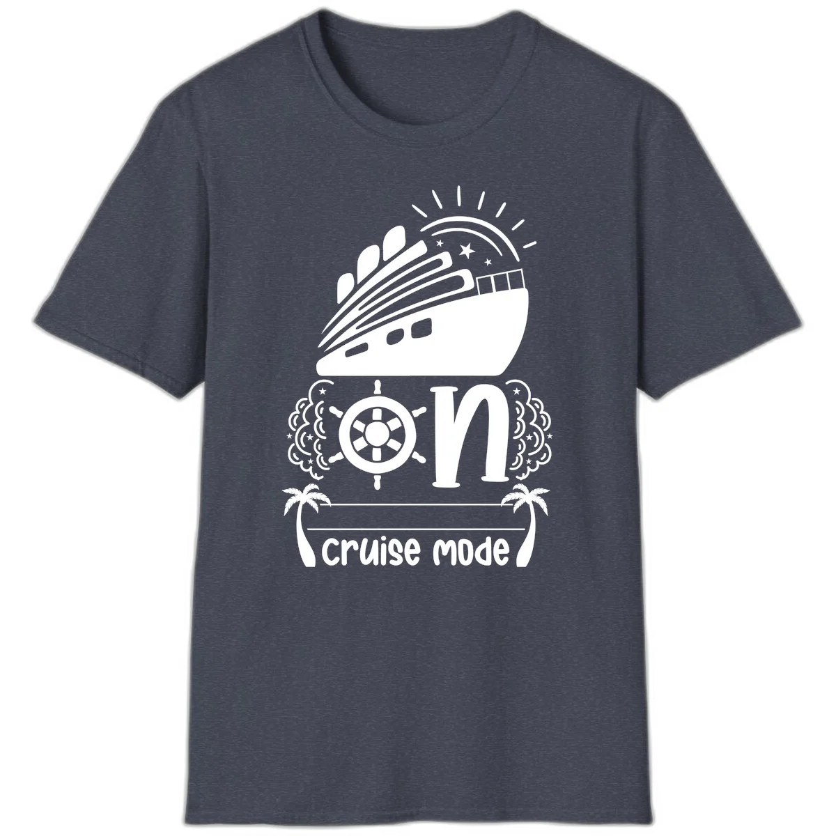 Cruise Mode On T-Shirt in Heather Navy