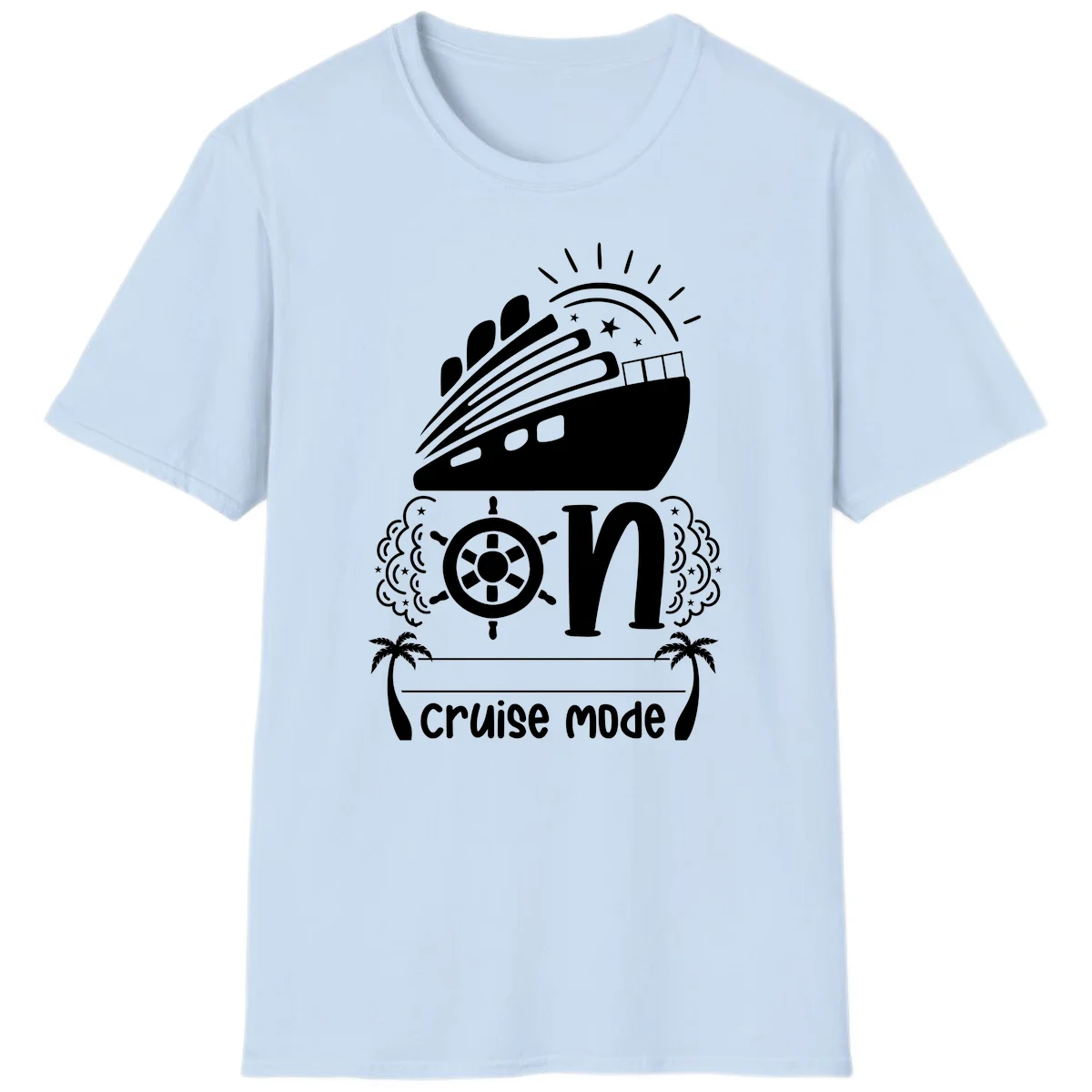 Cruise Mode On T-Shirt in Light Blue