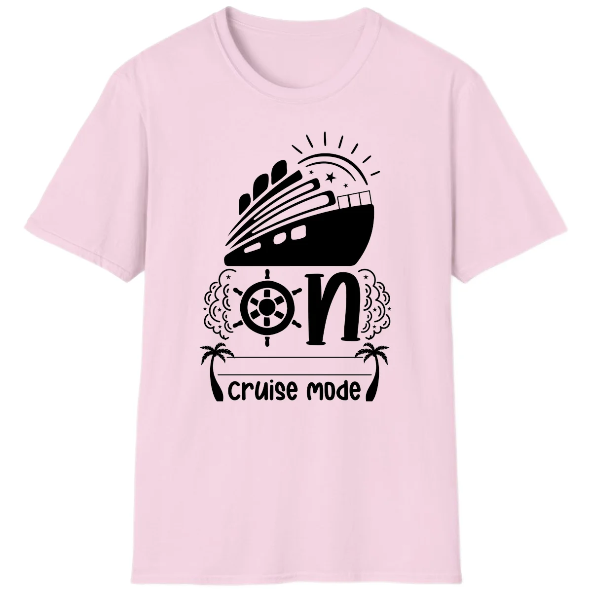 Cruise Mode On T-Shirt in Light Pink