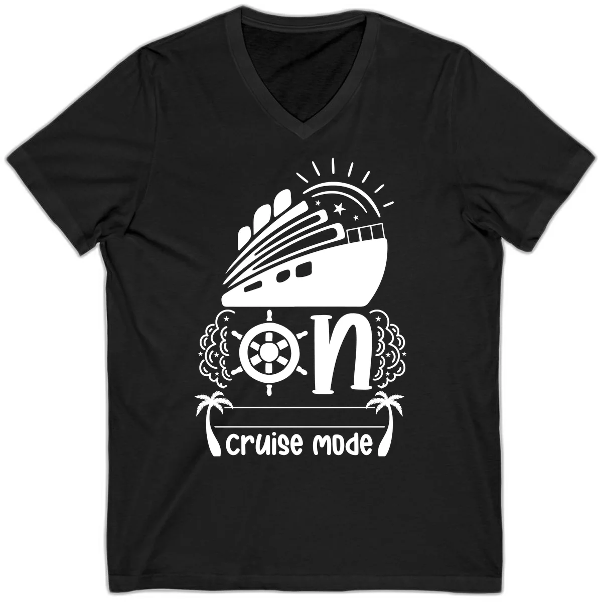 Cruise Mode On V-Neck in Black