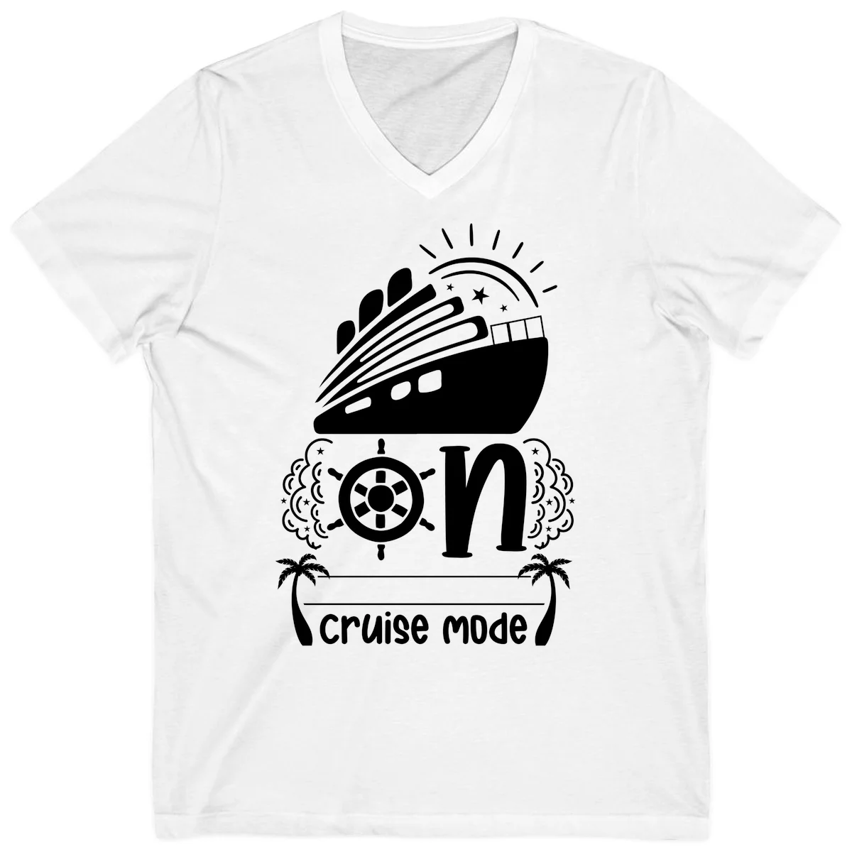 Cruise Mode On V-Neck in White